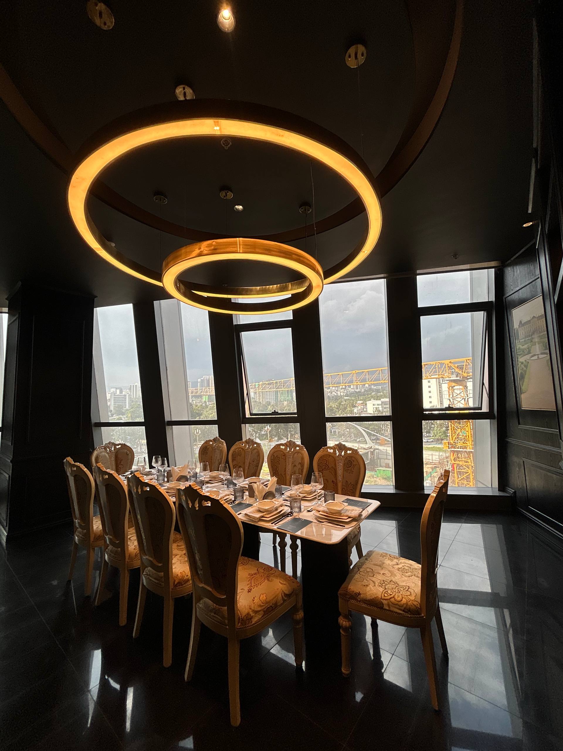 Modern restaurant interior with soft textures